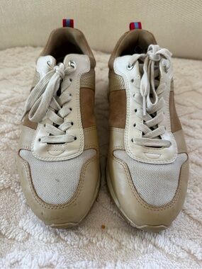 J. McLaughlin Beige and White Women's Lace-Up Sneakers